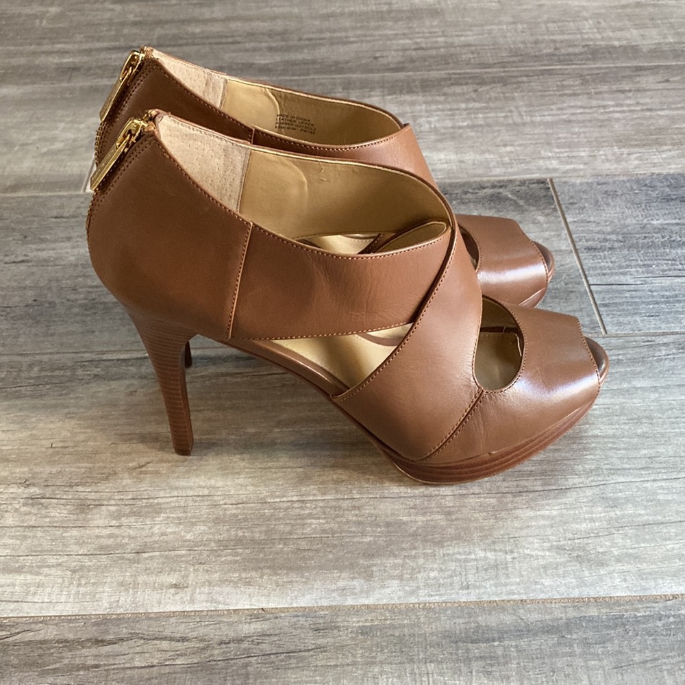 Michael Michael Kors cognac high heels size 9 1/2.  Gently worn